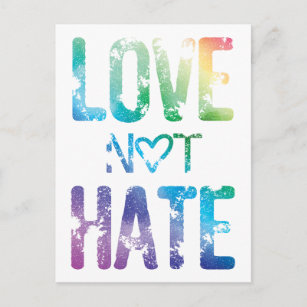Love not Hate LGBTQ+ Pride Briefkaart