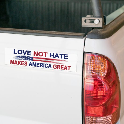 Love not Hate maakt Amerika geweldig Bumpersticker (Op Truck)