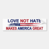 Love not Hate maakt Amerika geweldig Bumpersticker (Voorkant)