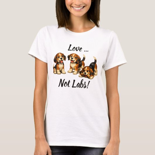 Love Not Labs | Beagle liefhebbers T-shirt (Voorkant)