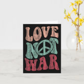 Love Not War Groovy Peace Sign Kaart (Gele Bloem)