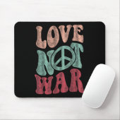 Love Not War Groovy Peace Sign Muismat (Met muis)
