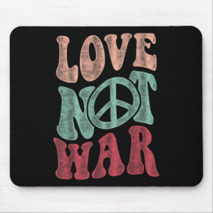 Love Not War Groovy Peace Sign Muismat