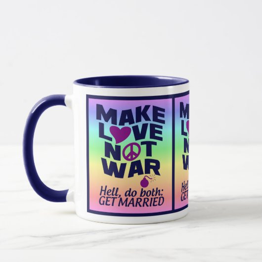 Love Not War mok - kies stijl & kleur (Links)
