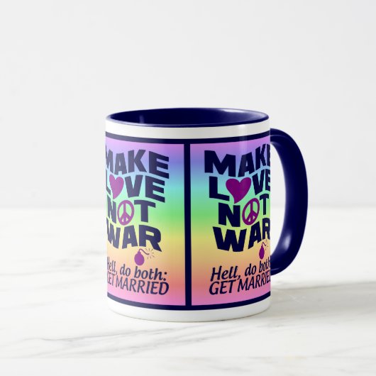 Love Not War mok - kies stijl & kleur (Voorkant rechts)