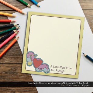 Love Note: Doodles voor Music Lovers Geel Notitieblok
