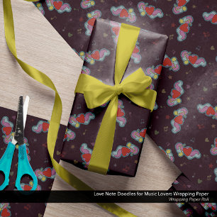 Love Note Doodles voor muziekliefhebbers Cadeaupapier