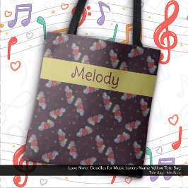 Love Note: Doodles voor muziekliefhebbers Naam Gee Tote Bag
