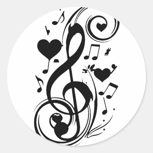 Love Note, Forever Yours_ Ronde Sticker (Voorkant)