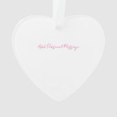 Love Note Handwriting Pink Heart Valentijn Bericht Ornament (achterkant)