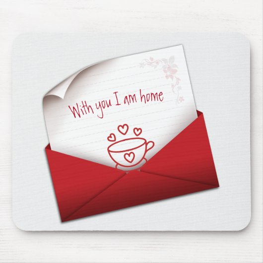 Love Note in Red Envelope Muismat (Voorkant)