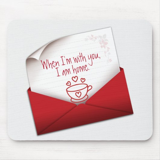 Love Note in Red Envelope Muismat (Voorkant)