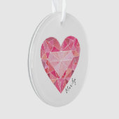 Love Note Pink Diamond Heart Gem Chic NAAM Ornament (voorkant)