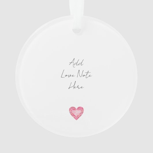 Love Note Pink Diamond Heart Gem Chic NAAM Ornament (achterkant)
