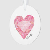 Love Note Pink Diamond Heart Gem Chic NAAM Ornament (voorkant)