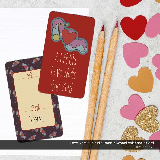 Love Note Pun Kind Doodle School Valentijns Kaart Notitiekaartje