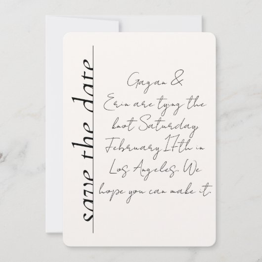 Love Note Sla de datum op Kaart (Voorkant)