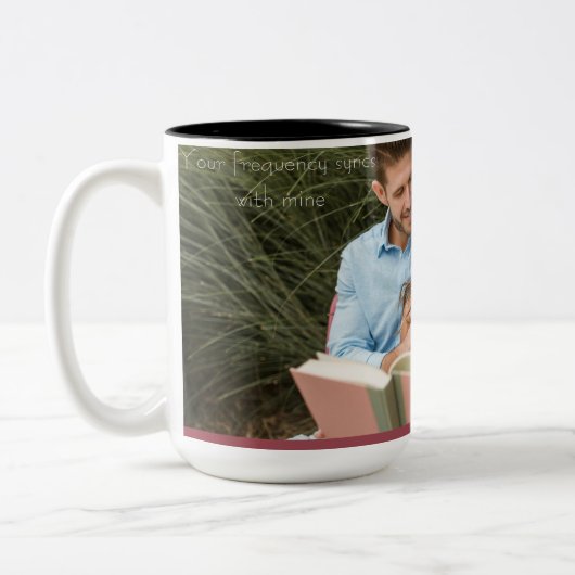 Love note tweekleurige koffiemok (Links)