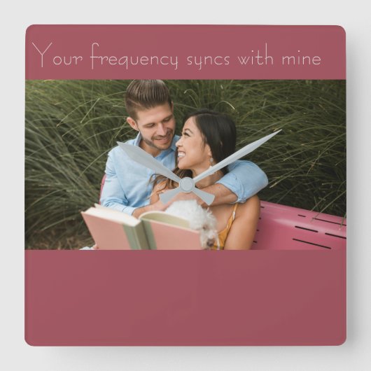 Love note vierkante klok (Voorkant)