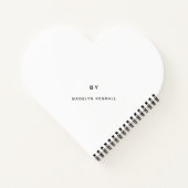 Love Notes Elegant script met naam zwart & wit Notitieboek (Achterkant)