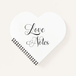 Love Notes Elegant script met naam zwart & wit Notitieboek
