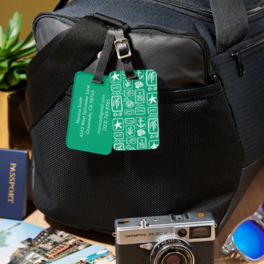 Love Notes from the Sea Seashell Ocean Beach  Bagagelabel (Voorkant /achterkant)