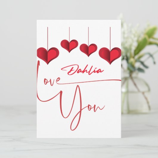 Love Notes: Personalized Valentijnsdag Kaart (Staand voorkant)