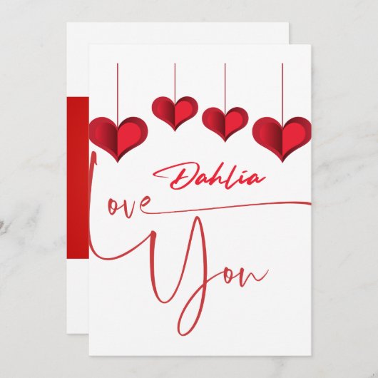 Love Notes: Personalized Valentijnsdag Kaart (Voorkant / Achterkant)