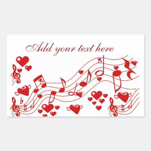 Love Notes_ Rechthoekige Sticker (Voorkant)