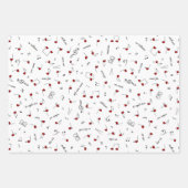 Love Notes Red Heart Music Notation Inpakpapier Vel (Voorkant 2)