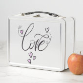 Love Notes | Retro Metal Cursive Script Lunch Box (In situ)