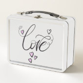 Love Notes | Retro Metal Cursive Script Lunch Box (Voorkant)