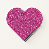 Love Notes Roink Diamond Heart Faux Glitter Notitieboek (Achterkant)
