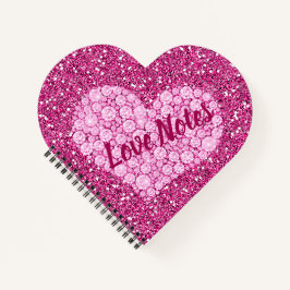 Love Notes Roink Diamond Heart Faux Glitter Notitieboek