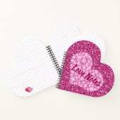 Love Notes Roink Diamond Heart Faux Glitter Notitieboek (Binnen)