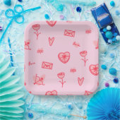 Love Notes & Sweet Treats Valentijns's Paper Bord (Feest)