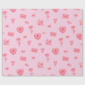 Love Notes & Sweet Treats Valentijns's Wrapping Pa Cadeaupapier (Vlak)