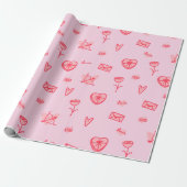 Love Notes & Sweet Treats Valentijns's Wrapping Pa Cadeaupapier (Uitgerold)