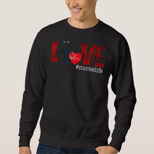 Love Nurse Life Buffalo Pset Funny Nursing Clinic Trui (Voorkant)