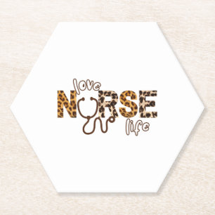Love Nurse Life Cheetah 3 Kartonnen Onderzetters