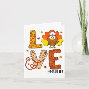Love Nurse Life Herfst MBU Nurse Turkije Thanksgiv Kaart