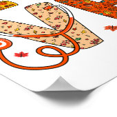 Love Nurse Life Herfst MBU Nurse Turkije Thanksgiv Poster (Hoek)