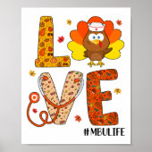 Love Nurse Life Herfst MBU Nurse Turkije Thanksgiv Poster (Voorkant)
