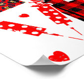 Love Nurse Life Valentine Day Leopard Plaid Red He Poster (Hoek)