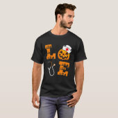 Love Nurse Pumpkin Jack O Lantern Funny Halloween T-shirt (Voorkant volledig)