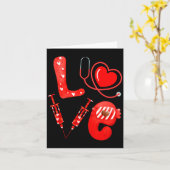 Love Nurse Stethoscope Syringe Happy Valentines D  Kaart (Gele Bloem)