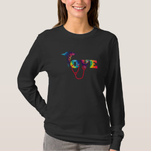 Love Nurses Cute Emergency Staff Nurse Tie Dye T-shirt