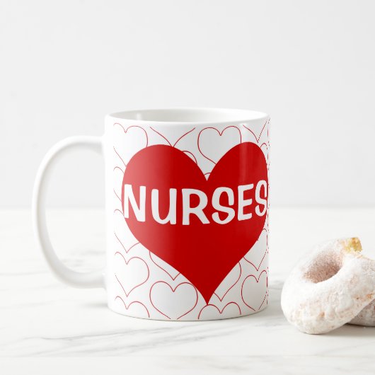 Love Nurses Hearts Koffiemok (Met donut)