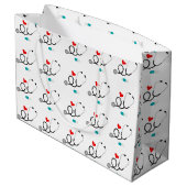 Love Nurving medical Patroon party bag Groot Cadeauzakje (Achterkant Gekanteld)