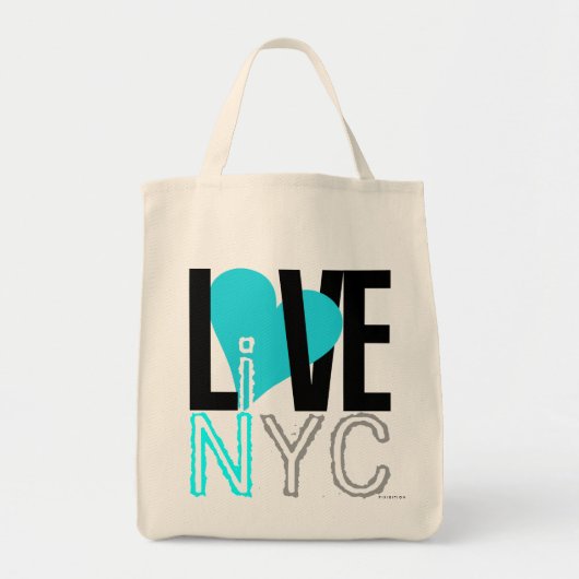 Love NYC Live in NYC Bag Blue Tote Bag (Voorkant)